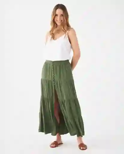 Falda Verde Selvoso Oscuro Talla M 449F006 Esprit