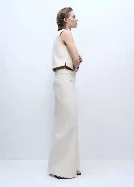 Pantalón Romina Crudo Talla 40 Mujer Mango