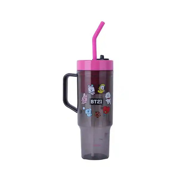 Vaso de Con Pitillo Serie Bt21 Rosa Miniso