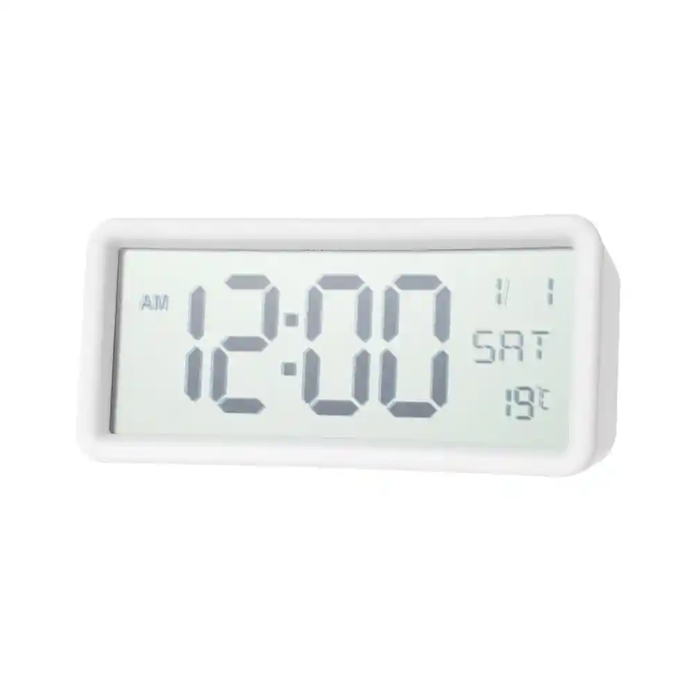 Reloj Despertador Electrónico de Pantalla Grande Blanco Miniso