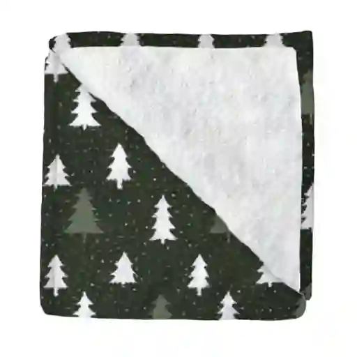 Kamuchy Cobija Viajera Flannel Sherpa Pinos Verde 770700159546-9