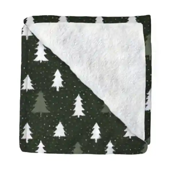 Kamuchy Cobija Viajera Flannel Sherpa Pinos Verde 770700159546-9