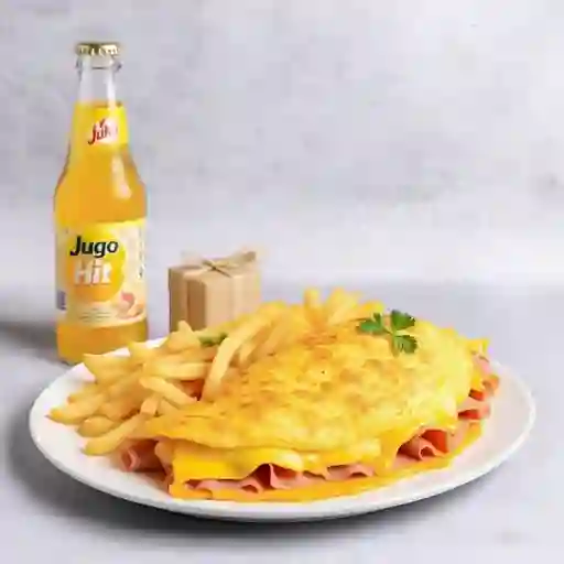 Omelette infantil de jamón y queso