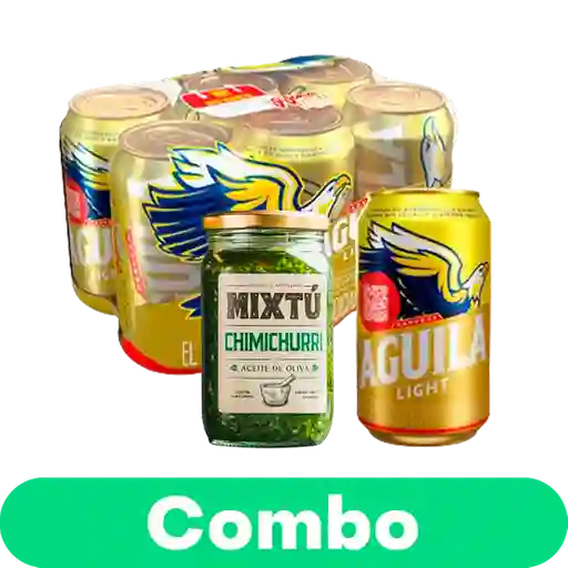 Combo Chimichurri + Six Pack Cerveza Aguila Light