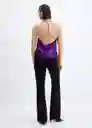 Top Nina Morado Talla M Mujer Mango