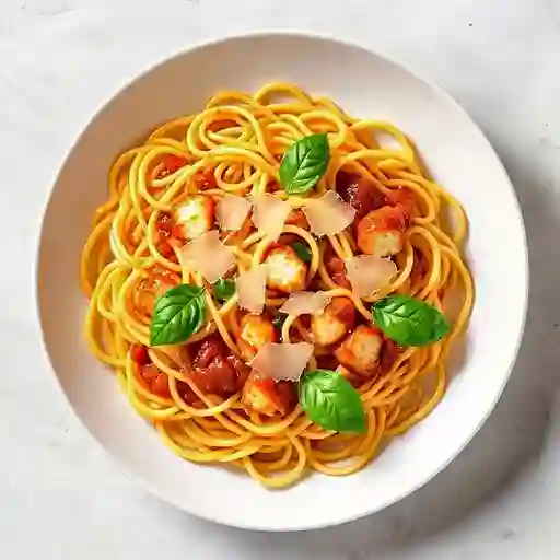 Espaguetti pollo criollo
