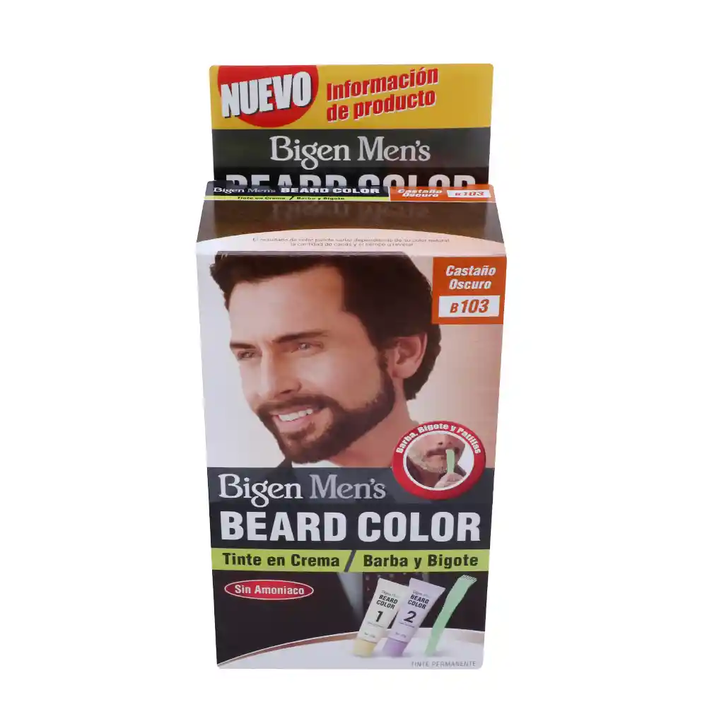Bigen Men's Beard Color Tinte para Barba y Bigote Castaño Oscuro 103