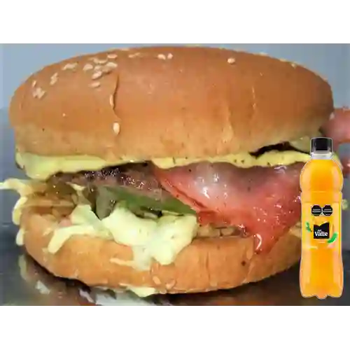 Combo Hamburguesa Sencilla + Del Valle Mango 500 ml