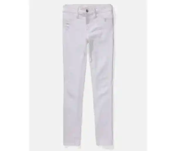 Pantalón Jean Mujer Legging Blanco Talla 4 Short American Eagle