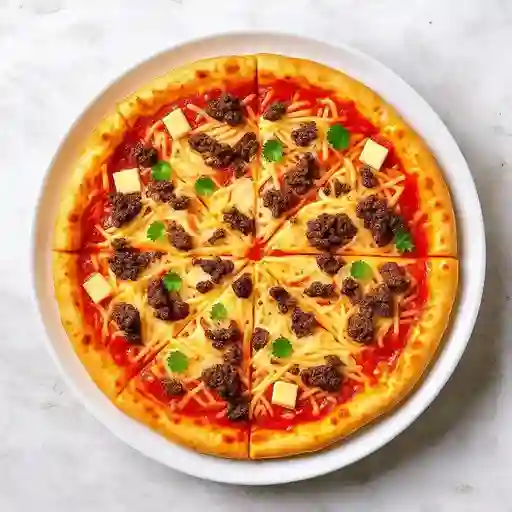 Pizza Extra Grande de Queso y Carne