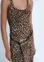 Vestido Lion Negro Talla M Mujer Mango