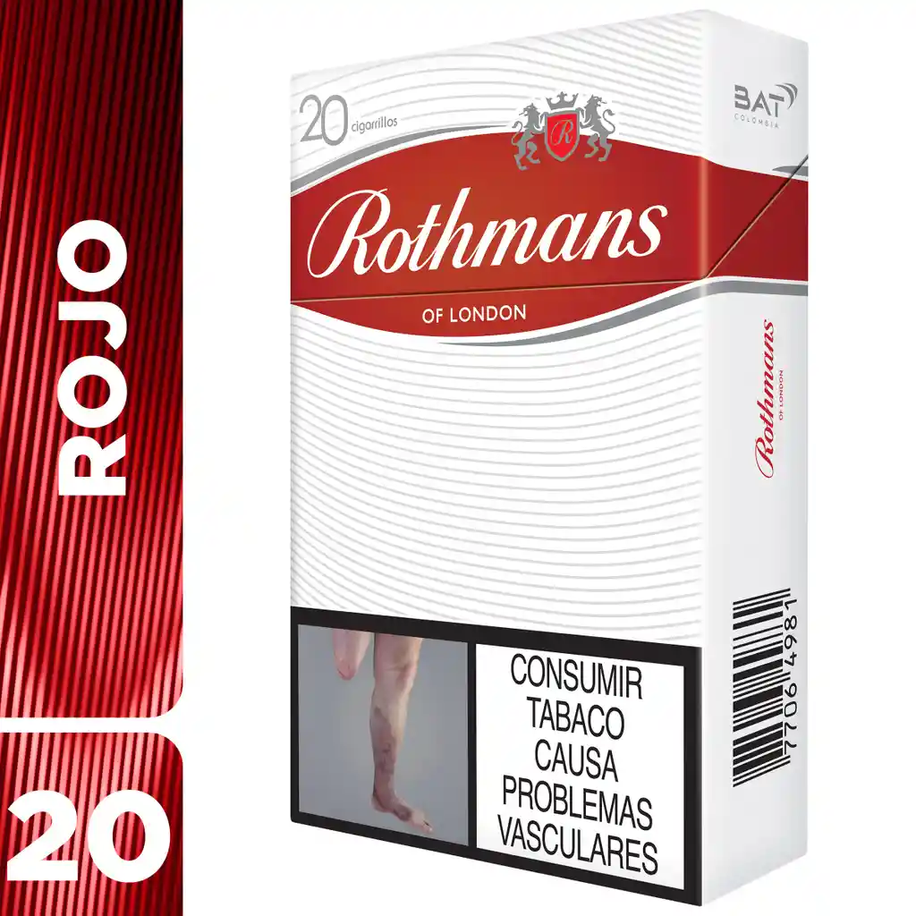 Cigarrillo Rothmans Rojo 20'S