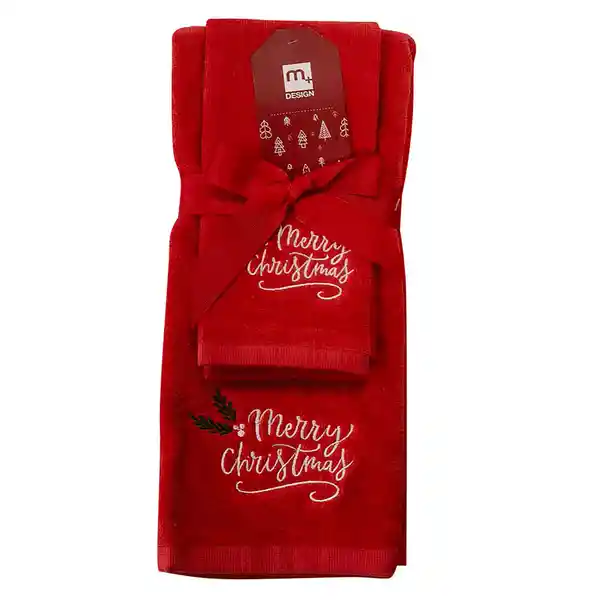 M+Design Toalla Visita + M+Design Toalla Mano Navidad D2