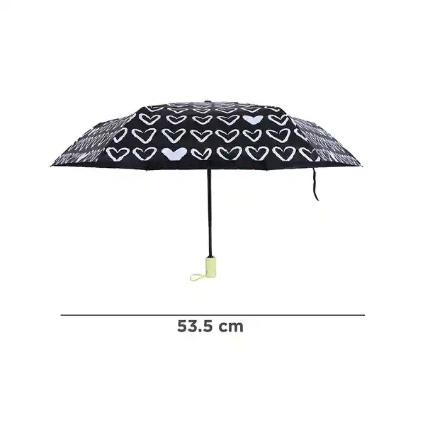 Sombrilla Estampado Corazones Serie Black & White Miniso