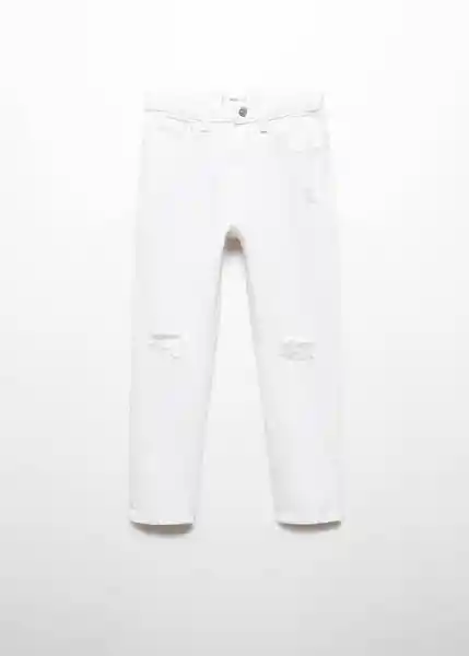 Jean Dad Niños Blanco Talla 11 Mango