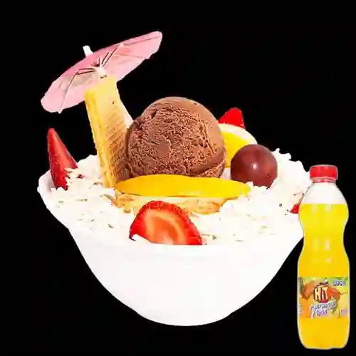 Ensalada Junior c/ Helado +Hit Naranja Piña 500ml