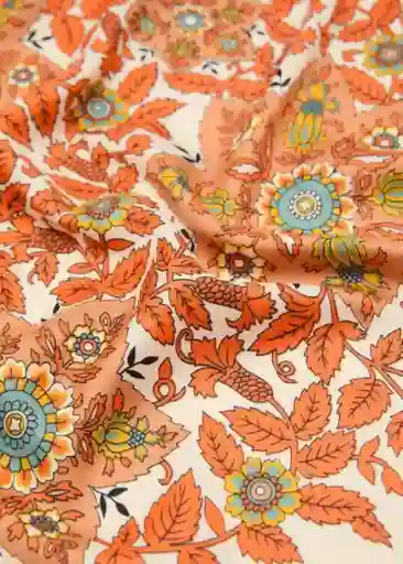 Pañuelo Tapiz Naranja Talla 99 Mujer Mango
