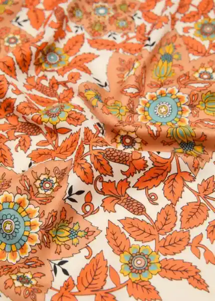 Pañuelo Tapiz Naranja Talla 99 Mujer Mango