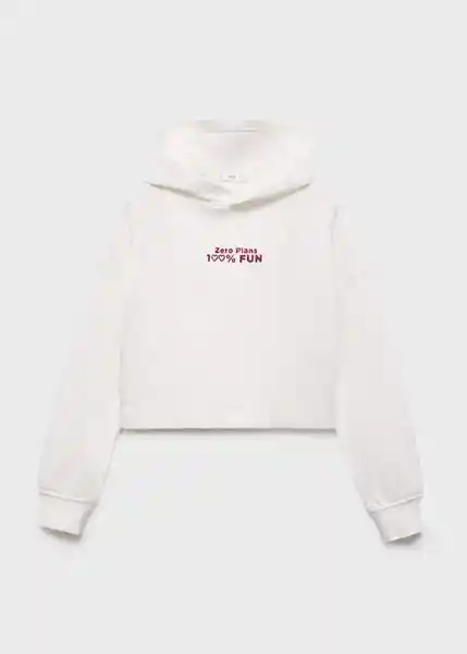 Buzo Sudadera Fun Offwhite Talla 10 Niña Mango