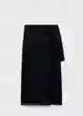 Falda Pareo Negro Talla XS Mujer Mango