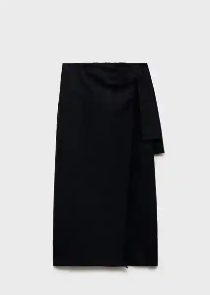 Falda Pareo Negro Talla XS Mujer Mango