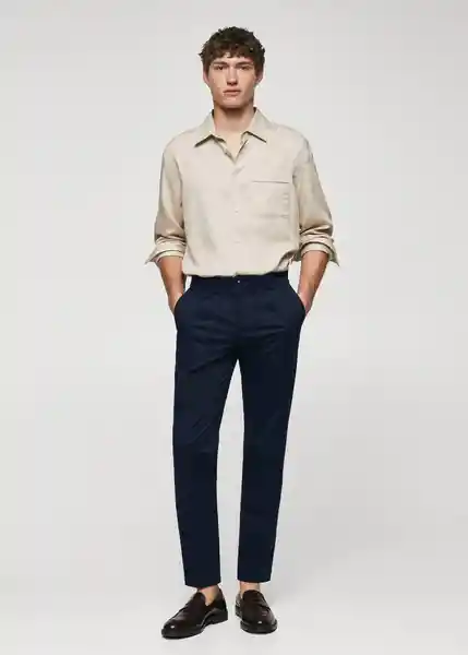 Pantalón Temple Navy Talla 42 Hombre Mango