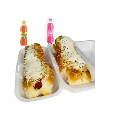 Combo de 2 Perros + 2 Bebida 250