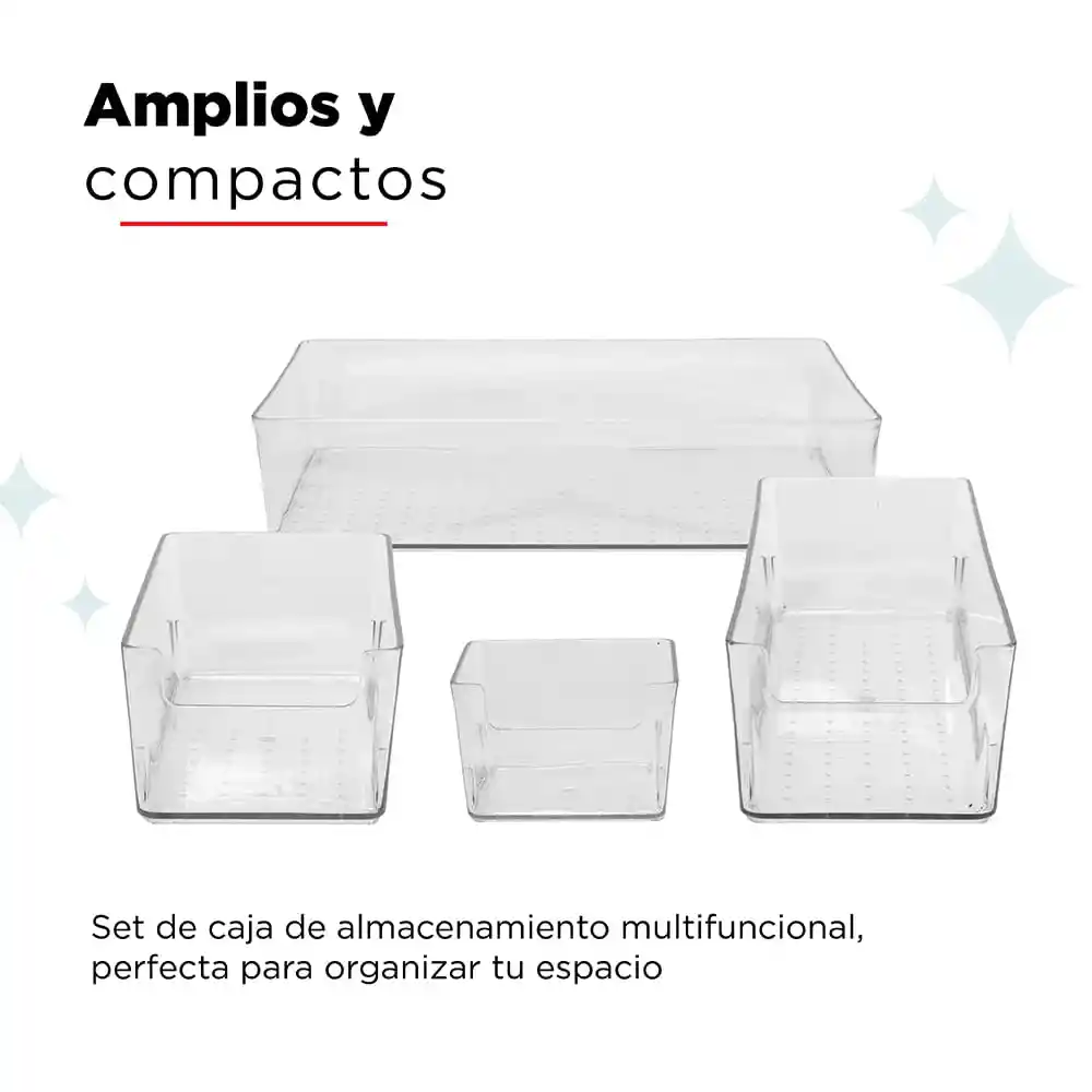 Miniso Set de Organizadores de Plástico Transparente