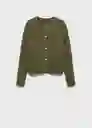 Chaqueta Cazadora Tricot Cuna Khaki Talla XS Mujer Mango