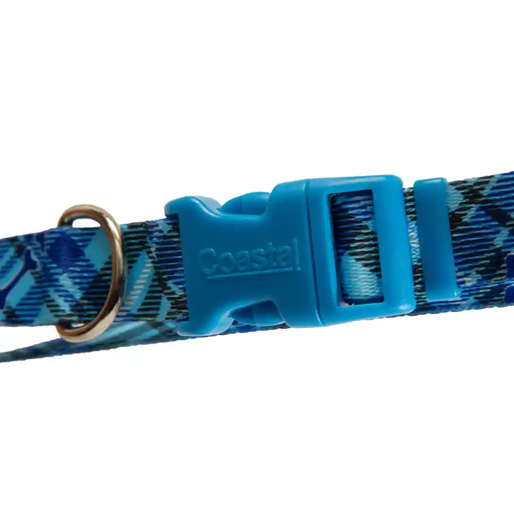 Collar Ajustable Perro Coastal Styles Azul Huesos Large