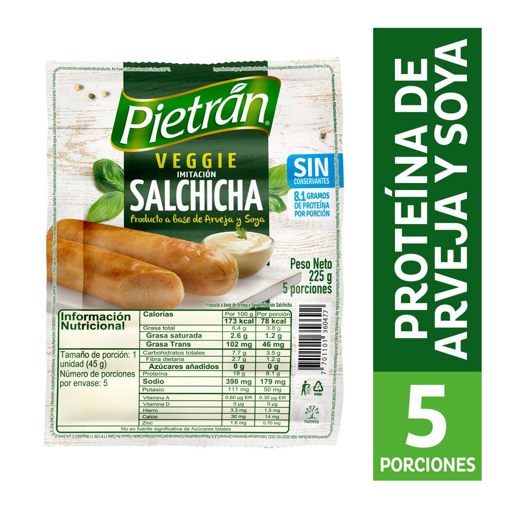 Pietran Salchicha Veggie 225g