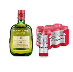 Combo Whisky Buchanans + Six Pack Budweiser