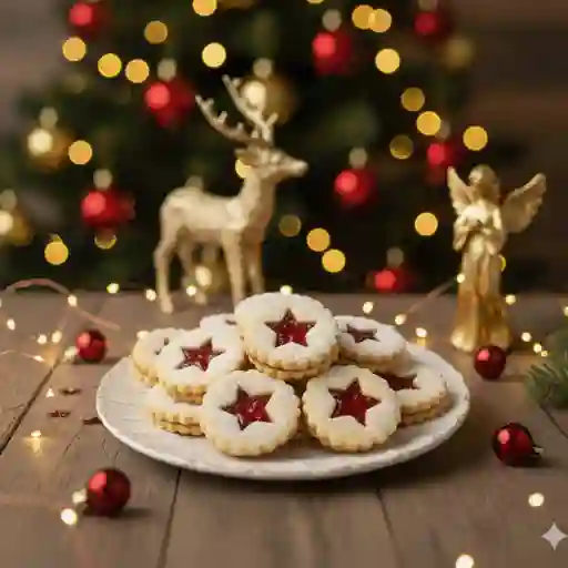 Galleta centro rojo navidad individual