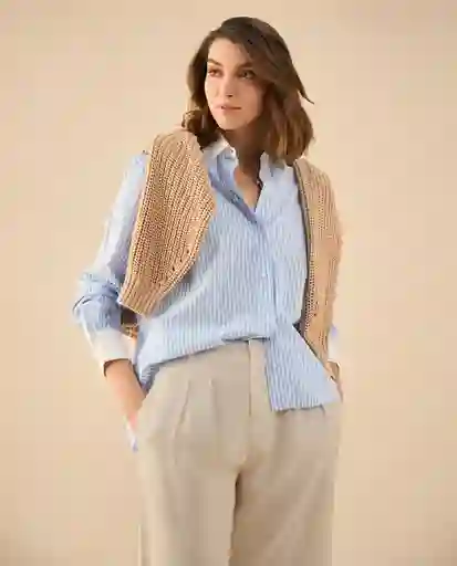 Camisa Azul Altamar Ultraoscuro Talla S 612G011 Esprit