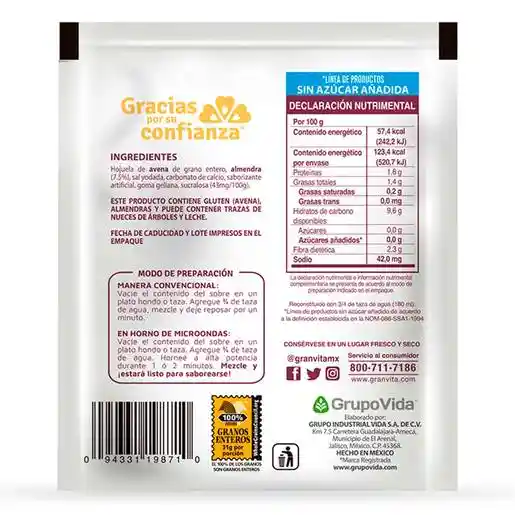 Granvita Avena Instantanea Integral