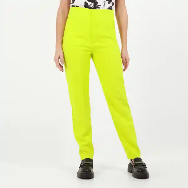 Pantalón Tiro Alto Bota Recta Verde Talla 10 - 536523