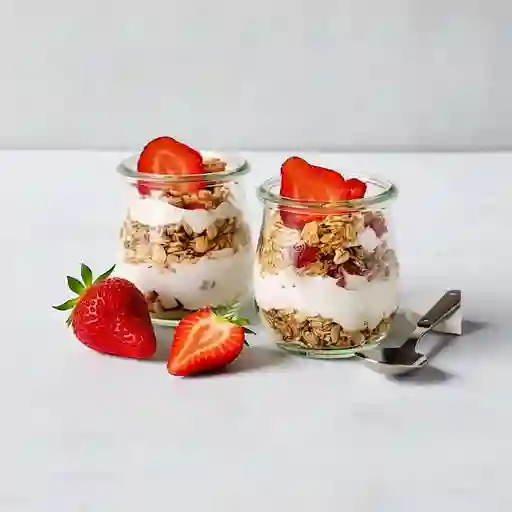 2 Parfait Fresa 12 Onz + Salsa de Fresa