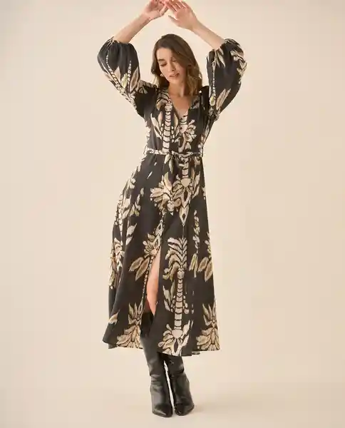 Vestido Negro Jaguar Ultraoscuro Talla S 693G010 Esprit