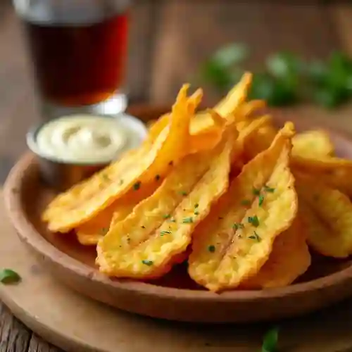 Deli Chips de Plátano con Salsa de Ajo
