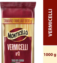 Monticello Pasta Vermicelli No. 3 Tamaño Familiar