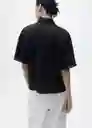 Camisa Pai Negro Talla L Mujer Mango