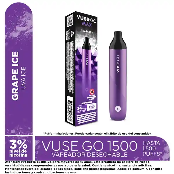 Vapeador Vuse GO Max Grape Ice