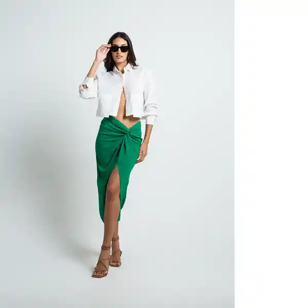 Falda Uni Mujer Verde Tolima Oscuro Talla 10 442F330 Naf Naf