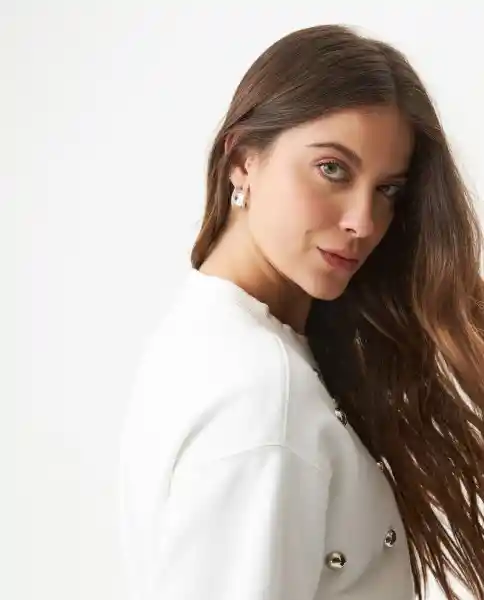 Buzo Studded Femenino Crudo Pristino Claro Talla L Chevignon