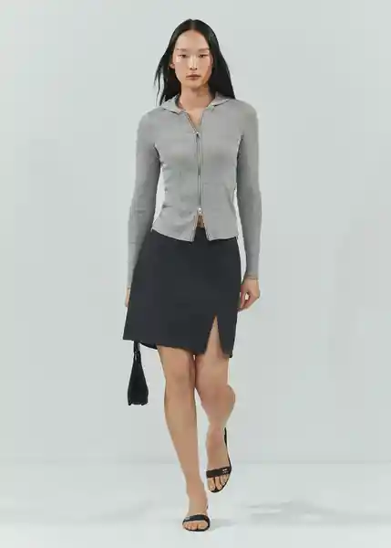 Cárdigan Catia Gris Talla L Mujer Mango