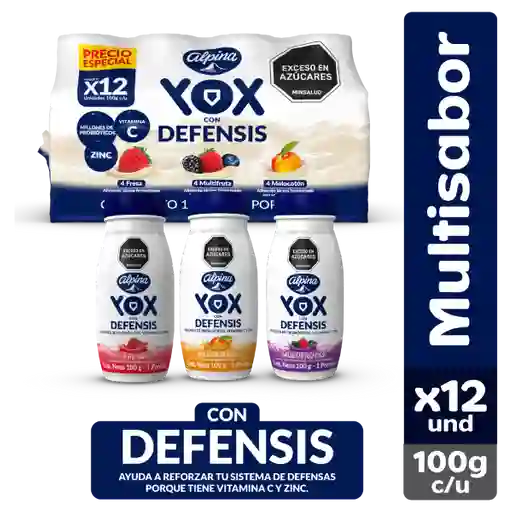 Yox Multisabor Botella 100 g x 12 Und