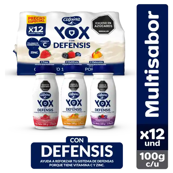 Yox Multisabor Botella 100 g x 12 Und