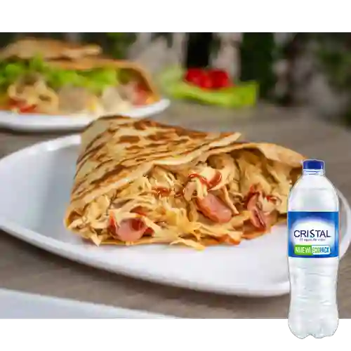 Combo Crepe Pollo BBQ + Cristal Sin Gas 500 ml