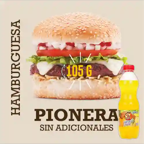 Hamburguesa Pionera 105 G +Hit Naranja Piña 500ml