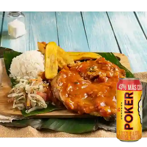 Combo Sobrebarriga a la Criolla + Poker 330 ml